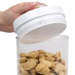 Food Storage Home Basics 0.9 L Twist ‘N Lock Air-Tight White Round Plastic Canister 9 Food Storage Home Basics 0.9 L Twist ‘N Lock Air-Tight White Round Plastic Canister -Honey Can Do Shop white kitchen canisters hdc55594 4f 1000