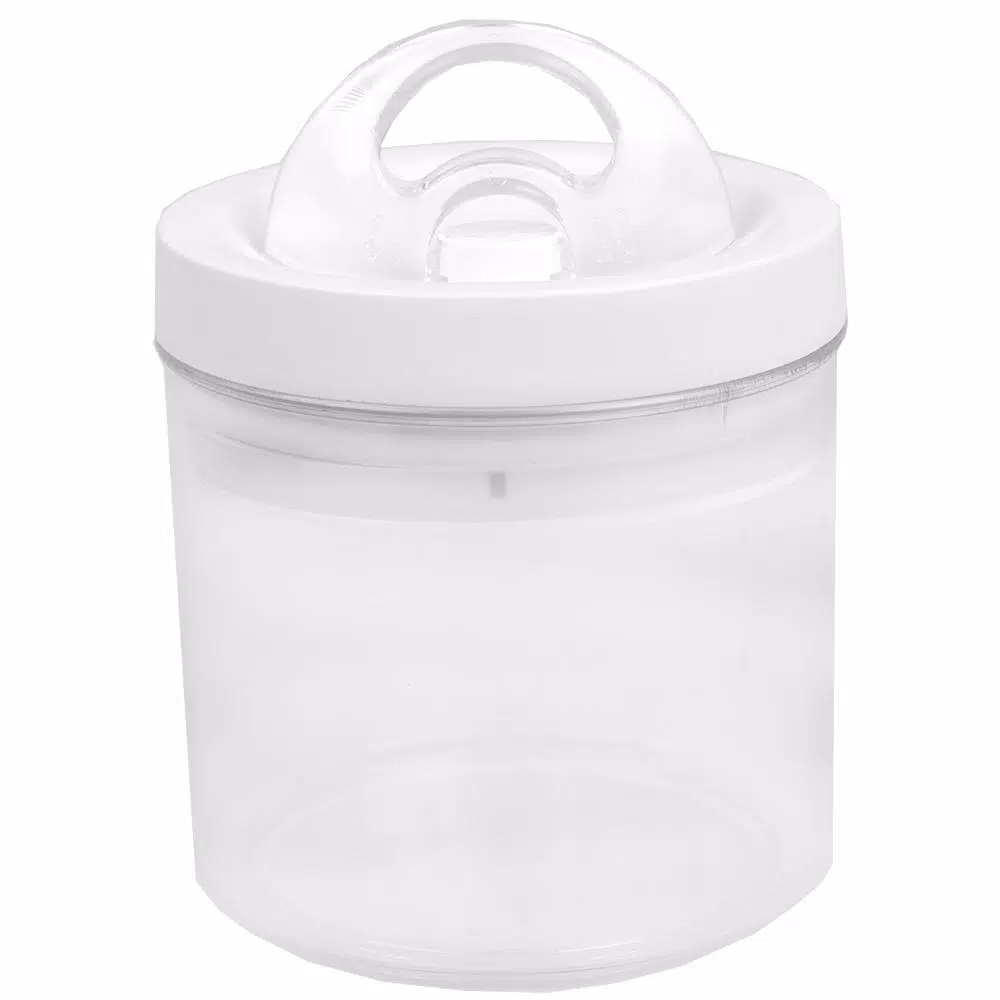 Food Storage Home Basics 0.9 L Twist ‘N Lock Air-Tight White Round Plastic Canister 4 Food Storage Home Basics 0.9 L Twist ‘N Lock Air-Tight White Round Plastic Canister - Image 2