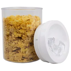 Food Storage Home Basics 1.5 L Twist ‘N Lock Air-Tight White Round Plastic Canister -Honey Can Do Shop white kitchen canisters hdc55595 4f 1000