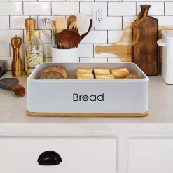 Food Storage MegaChef 4-Piece Metal Canister Set With Bamboo Cutting Board Lid -Honey Can Do Shop white megachef kitchen canisters 985111713m 1f 1000