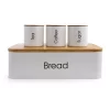 Food Storage MegaChef 4-Piece Metal Canister Set With Bamboo Cutting Board Lid -Honey Can Do Shop white megachef kitchen canisters 985111713m 64 1000