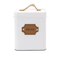 Food Storage MegaChef 5-Piece Metal Cannister Set With Metal Tops -Honey Can Do Shop white megachef kitchen canisters 985111717m 1f 1000