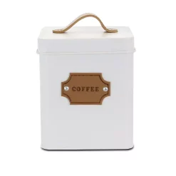 Food Storage MegaChef 5-Piece Metal Cannister Set With Metal Tops -Honey Can Do Shop white megachef kitchen canisters 985111717m 4f 1000