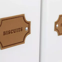 Food Storage MegaChef 5-Piece Metal Cannister Set With Metal Tops -Honey Can Do Shop white megachef kitchen canisters 985111717m 76 1000