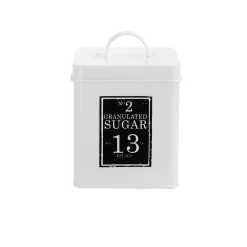 Food Storage MegaChef 5-Piece Metal Cannister Set With Metal Tops -Honey Can Do Shop white megachef kitchen canisters 985111718m fa 1000