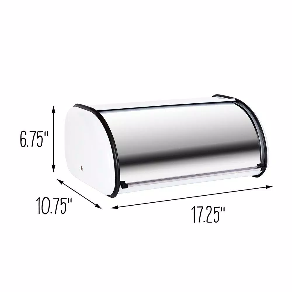 Countertop Storage Honey-Can-Do Retro White Rolltop Bread Box 7 Countertop Storage Honey-Can-Do Retro White Rolltop Bread Box - Image 5