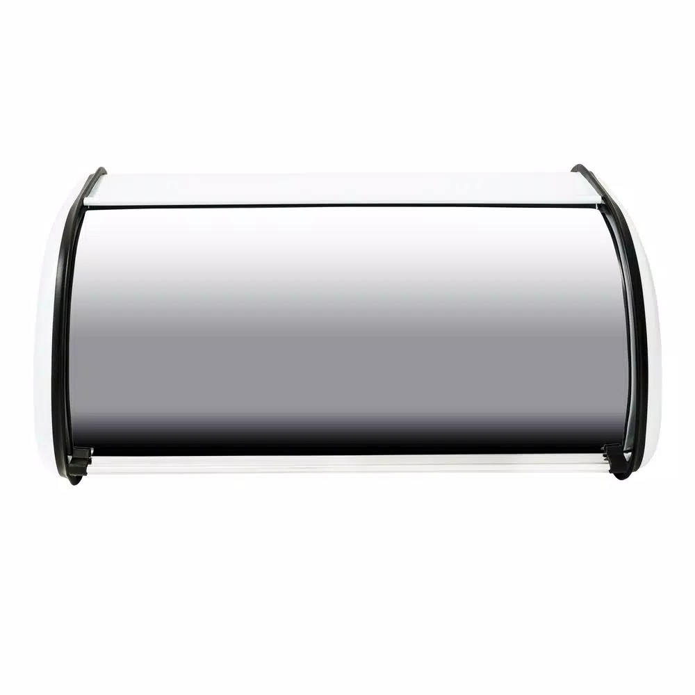 Countertop Storage Honey-Can-Do Retro White Rolltop Bread Box 4 Countertop Storage Honey-Can-Do Retro White Rolltop Bread Box - Image 2