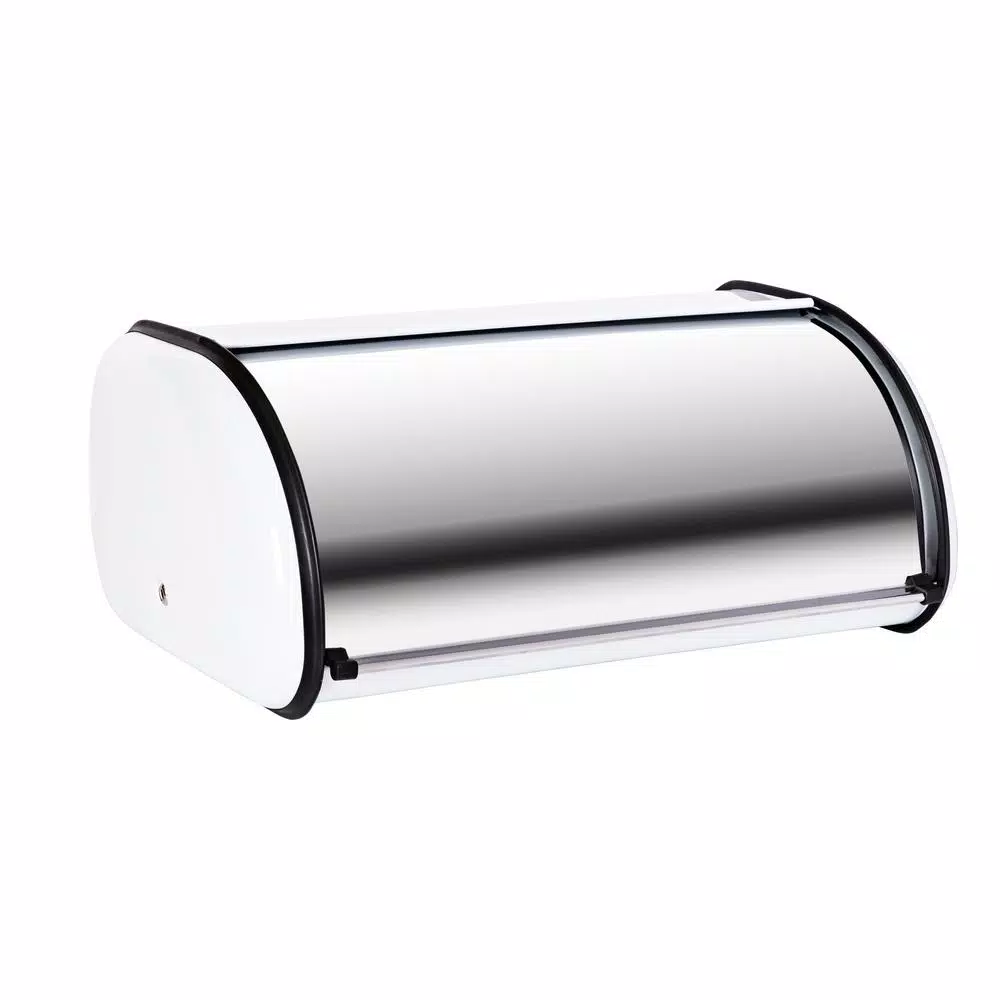 Countertop Storage Honey-Can-Do Retro White Rolltop Bread Box 6 Countertop Storage Honey-Can-Do Retro White Rolltop Bread Box - Image 4